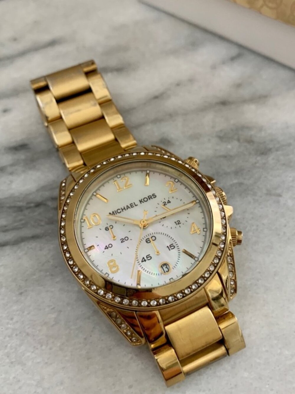 Michael Kors Ladies Watch Chronograph Blair Gold color